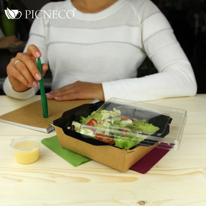 товар Контейнер бумажный с крышкой, 900мл, 150*150*55 мм, черный BK064C